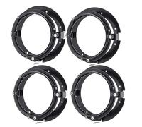 Staffe Supporto Faretti Staffa di montaggio universale per faro anteriore per moto, rotonda, da 5 3/4" (5,75 pollici), nera/argento, per montaggio motore. Staffa di Fari(4PCS Black)