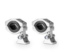 Staffe Supporto Faretti Supporto per faretti per moto, morsetti per fari ausiliari, clip per tubo da 18-30 mm per supporto fendinebbia per moto, ATV faro per lampadina(2pcs Grey silver)