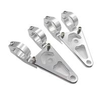 Staffe Supporto Faretti Supporto per faro anteriore per moto, argento, CNC, 27 mm, 30 mm, 45 mm, adatto per forcella anteriore Honda Monkey. supporto adattatore(30mm)