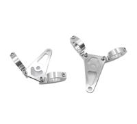 Staffe Supporto Faretti Supporto per faro anteriore per moto, argento, CNC, 27 mm, 30 mm, 45 mm, adatto per forcella anteriore Honda Monkey. supporto adattatore(27mm)