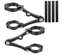 Staffe Supporto Faretti Supporto per faro per moto adatto per Chopper Bobber Cafe Racer Supporto per faretto Morsetto di montaggio per tubo forcella CNC Staffe di Barra Luminosa(Black)