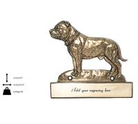 Staffordshire Bull Terrier - iscrizione in ottone 'WELCOME', incisore Art Dog IT