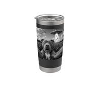 Staffordshire Bull Terrier Selfie con UFO Alien Funny Dog Bicchiere termico in acciaio inox doppia parete