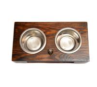 Staffordshire Bull Terrier, Staffik, Staffi - supporto in legno con ciotole per