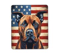 Staffordshire Terrier Dog American Flag Mousepad Bordi Cuciti Tappetino per Mouse Portatile Mouse Pad for Computer Accessori Scrivania Ufficio 25X30Cm
