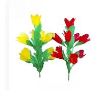 Stage Magic Tricks Magic Cane a 2 Fiori Mazzo Bacchetta di Metallo A Rosso Giallo Fiori Magie Professionali Maghi Magia Show