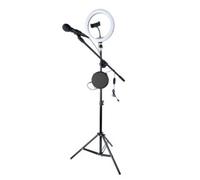 Stage microphone and ring light