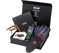Stage Rocker Guitar Accessories Gift Box for Acoustic and Electric Guitars, Premium Guitar Strap, Picks, Capo, Tuner, Cleaning Cloth, 5-in-1 Essential Gift Set for Birthday & Christmas!