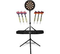 Stagecaptain DBS-1715C BullsEye Champion Bersaglio da Freccette + Supporto | Bersaglio in sisal, Anello numerato rotante, Materiale bersaglio: sisal, Numerazione molto leggibile, Spessore: 3, 5 cm, 8 mm