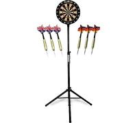 Stagecaptain DBS-1715C BullsEye Champion Set: bersaglio steeldarts professionale in sisal con supporto acciaio regolabile, 6 freccette e 4 set di flights.