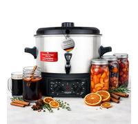 Stagecaptain GWK 16A Scaldavino 16L: pentola per conserve, vin brulé, bevande calde, marmellate, frutta o zuppe. 2000W, acciaio inox, regolatore di temperatura, timer e spegnimento automatico, argent