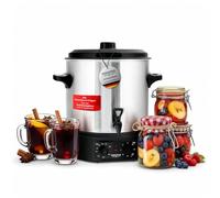 Stagecaptain GWK 27A Scaldavino 27 L per Vin Brulé, bevande calde, marmellate, frutta, zuppe - 2000W, acciaio inox, regolatore temperatura, timer, spegnimento automatico, argento