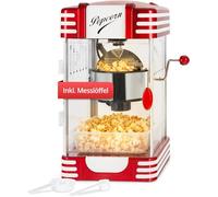 Stagecaptain PCM-300 Macchina per Popcorn - Design Retrò - Breve Tempo di Riscaldamento - Con Cucchiai Dosatori - Pulizia Semplice - Illuminazione Interna Decorativa - Rosso/Bianco