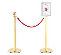Stagecaptain PLS-150 Deluxe 2.1-150G sistema guida persone: 2 statavi inox, 1 corda rossa 1,5m, porta cartelli. Ideale per concerti, mostre, hotel e altro. Colore oro.