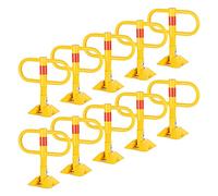 Stagecaptain PPS-47XL Blocco Parcheggio 10x Set - Blocco Parcheggio Fisso Pieghevole per Posti Auto - Bloccabile (3 Chiavi Incluse) - Ammortizzato - In Acciaio Robusto - Giallo
