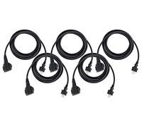 Stagecaptain PSPEXT-5 Cavo Prolunga Set da 5 - Lunghezza: 5m - Classe di protezione IP44 - Cavo H07RN-F (3x 1,5 mm²) - Rivestito in gomma - Con protezione per bambini e cappuccio copri presa - Nero
