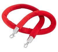 Stagecaptain RRS-200 Corda - Cordone velluto rosso 2m con moschettoni argento - Estensione o ricambio per sistema PLS-150 - Per concerti, mostre e altro - rosso/argento