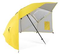 Stagecaptain UM-210 Ombrellone da spiaggia con picchetto, tessuto idrorepellente e protezione UV, finestra in rete per migliore circolazione dell'aria.