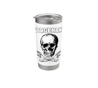 StageHand Skull Crossed C Wrench Backstage Theatre Tech Crew Bicchiere termico in acciaio inox doppia parete