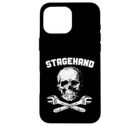 StageHand Skull Crossed C Wrench Backstage Theatre Tech Crew Custodia per iPhone 16 Pro Max
