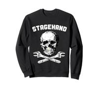 Stagehand Skull Crossed C Wrench Backstage Theatre Tech Crew Felpa