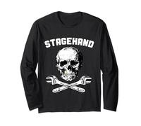 Stagehand Skull Crossed C Wrench Backstage Theatre Tech Crew Maglia a Manica