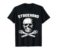 Stagehand Skull Crossed C Wrench Backstage Theatre Tech Crew Maglietta
