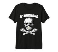 Stagehand Skull Crossed C Wrench Backstage Theatre Tech Crew Maglietta Premium