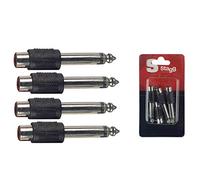 Stagg 16078 Jack 6,3 mm maschio a RCA femmina, adattatore Audio RCA, confezione da 4 pezzi