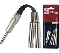 Stagg 16120 1 x maschio/2 x jack mono femmina adattatore splitter a Y - nero