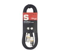 Stagg - Cavo da Microfono di Alta Qualita, XLRf a XLRm/GIA, 3m, nero