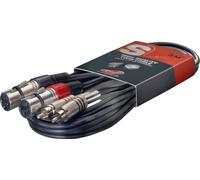 STAGG - Cavo doppio RCA maschio a doppio XLR femmina 3 m nero