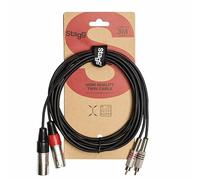Stagg Cavo doppio RCA maschio a doppio XLR maschio STC3CMXM serie S da 3 m