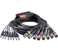Stagg - Cavo multicolore 5m 8 x XLR M / 8 x Jack M