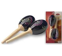 Stagg egg-ma coppia di maracas con manico lungo, colore: Giallo 19cm Black