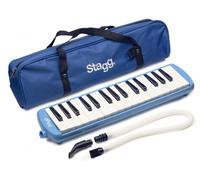 Stagg Melodica 32 Tasti, Pianica, 2 Bocchini Inclusi con Borsa per il Trasporto, Blu