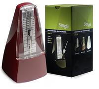 Stagg-Metronomo meccanico tradizionale 22106, con campana, colore: bordeaux