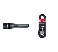 Stagg Microfono dinamico multifunzione & Cavo da microfono a mixer SMC6 da 6 metri XLR (m) -XLR (f), nero