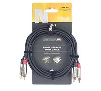 Stagg NTC3CR - Cavo audio RCA doppio, serie N, 3 m