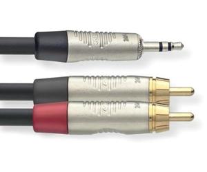 Stagg NYC3/MPS2 cmR Cavo N-Series a Y da Jack Mini Stereo a 2 x Jack Fono, RCA M 3m