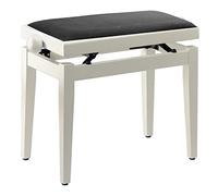 Stagg PB05 - Sgabello da pianoforte bianco opaco velluto nero