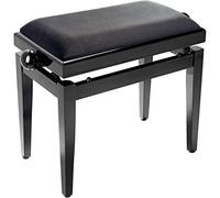 Stagg PB05 - Sgabello da pianoforte nero lucido velluto nero