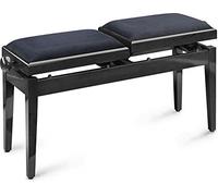 Stagg PB245BKP VBK UK Panca per Pianoforte Doppia Regolabile, Nero Lucido