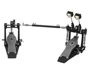 Stagg PPD-52 Doppio Pedale per Grancassa a Doppia Catena, Battenti a 4 Vie | Base in acciaio antiscivolo, tensione molla regolabile, convertibile in 2 pedali singoli, chiave e memory lock inclusi