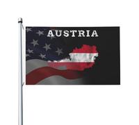 Stagionale Decorazione esterna Austria Map Resistente alle intemperie Bandiera resistente alle intemperie 3x5 Ft per Decorazioni per giardino,dormitori