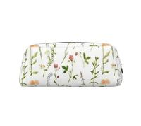Stagione Acquerelli di Erbe Fiori Stampa Adulti Matita Borsa Versatile Astuccio Cerniera Multifunzionale Cerniera Astuccio, Argento, Taglia unica