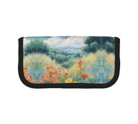 Stagione Acquerelli di Fiori Piccolo Sacchetto di Matita Semplice Astuccio Estetico Matita Astuccio Astuccio Portapenne Portapenne Ufficio, Nero , Taglia unica, Organizer per borse