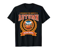 Stagione autunnale del raccolto Falling for Fall Pumpkin Citazione Maglietta