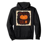 Stagione della Zucca Autunno Raccolto Autunno Celeb Felpa con Cappuccio, Unisex per Adulti, Nero, L