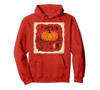 Stagione della Zucca Autunno Raccolto Autunno Celeb Felpa con Cappuccio, Unisex per Adulti, Rosso, L